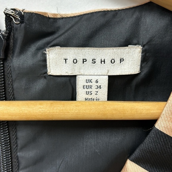 TOPSHOP BLACK METALLIC GOLD CHAMPAGNE VNECK WRAP MINI DRESS size 2 exquisite - Picture 9 of 12